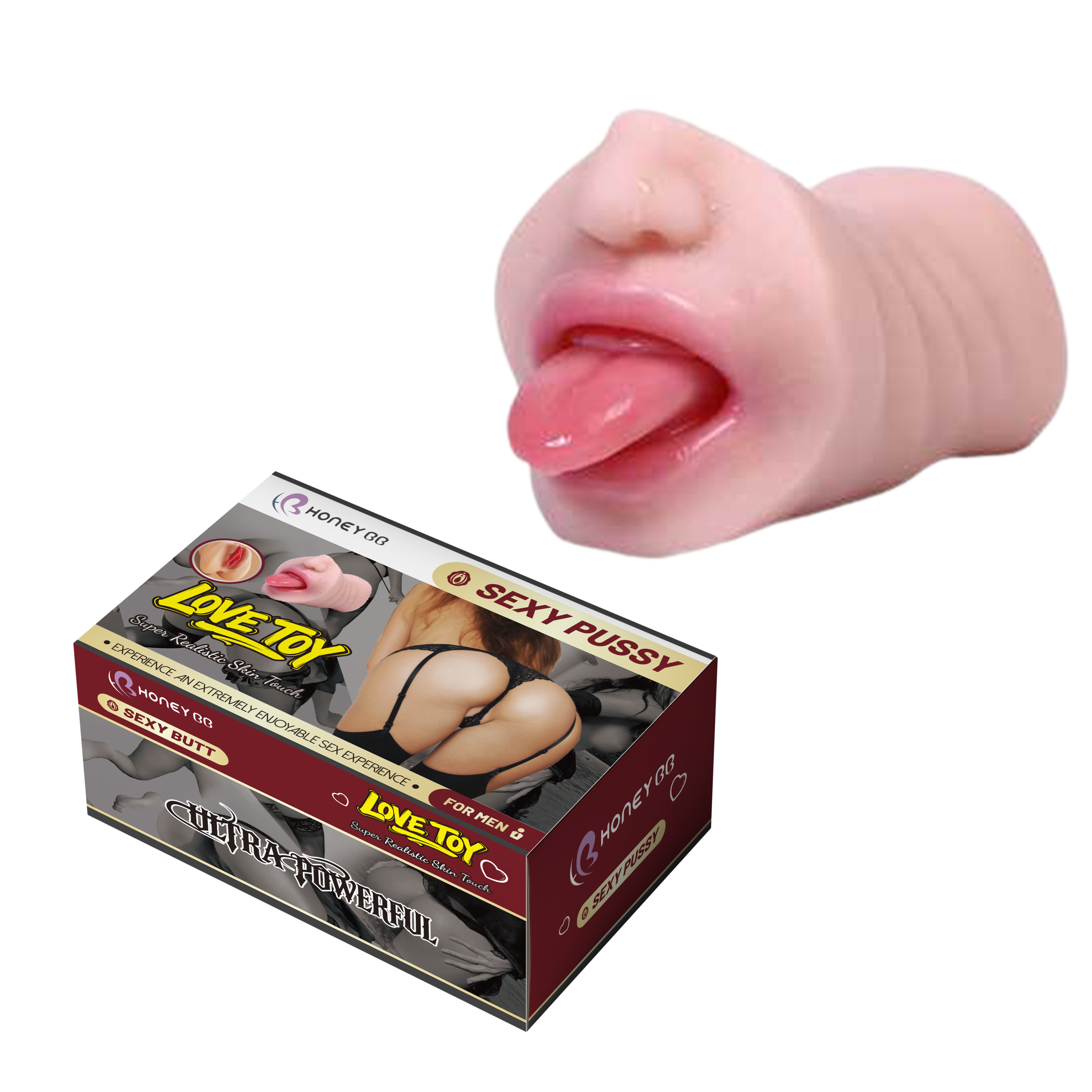 3 in 1 Pocket Pussy Male Masturbator with Mouth, 3D Realistic Textured Real Oral Vagina and Tight Anus, Masturbation Blowjob Stroker Adult Sex Toys for Men Pleasure