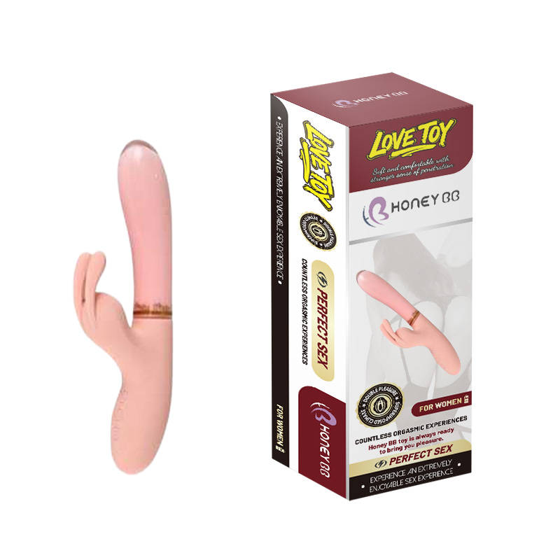 Glass Rabbit Vibrator Wand – G Spot Vibrator with Light-Up Glass Dildo and Silicone Tips,  Anal Sex Toys for Women, Solo or Couple Play