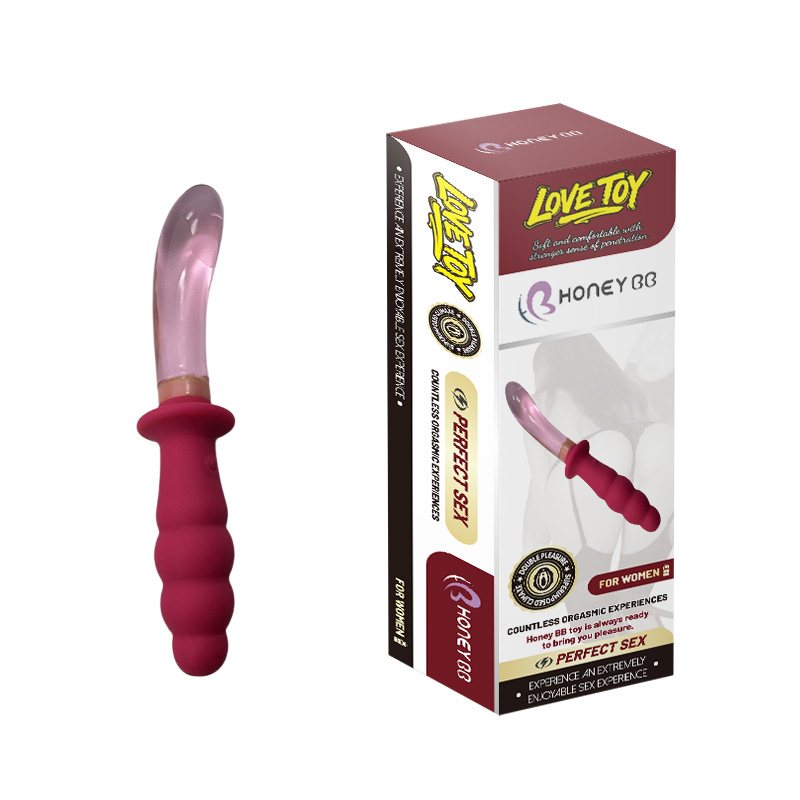 Glass Vibrator Wand – G Spot Vibrator with Light-Up Glass Dildo and Silicone Tips,  Anal Sex Toys for Women, Solo or Couple Play